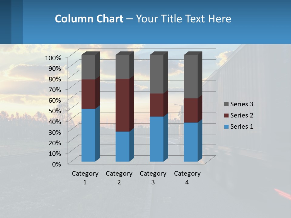 A Truck Driving Down The Road With A Sunset In The Background PowerPoint Template