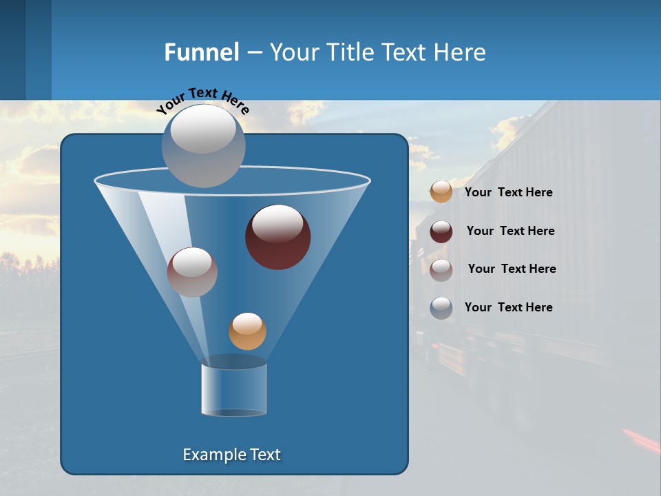 A Truck Driving Down The Road With A Sunset In The Background PowerPoint Template