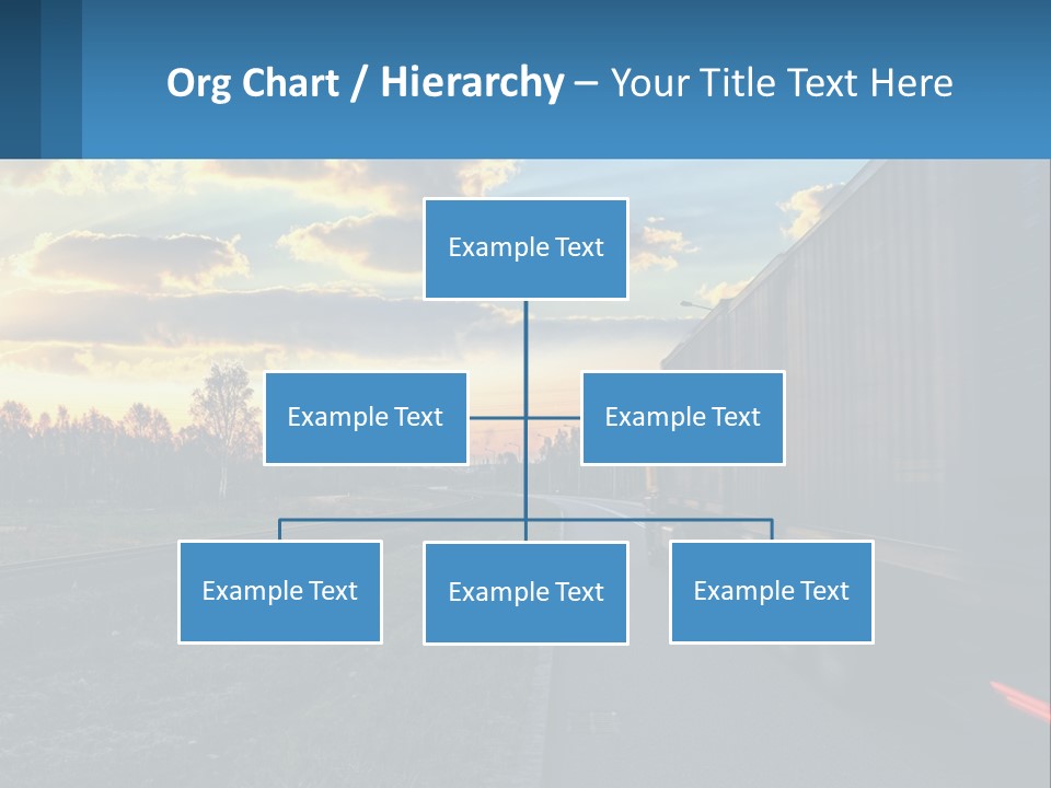A Truck Driving Down The Road With A Sunset In The Background PowerPoint Template