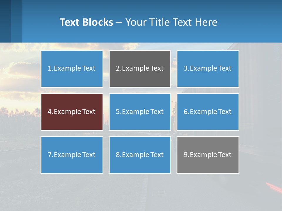 A Truck Driving Down The Road With A Sunset In The Background PowerPoint Template