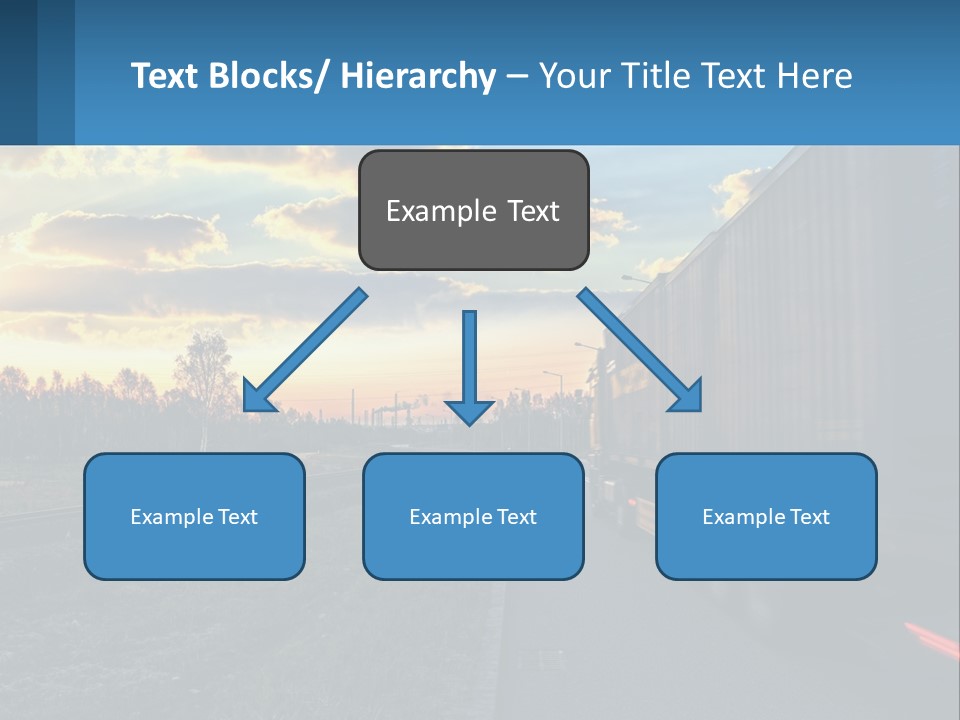 A Truck Driving Down The Road With A Sunset In The Background PowerPoint Template