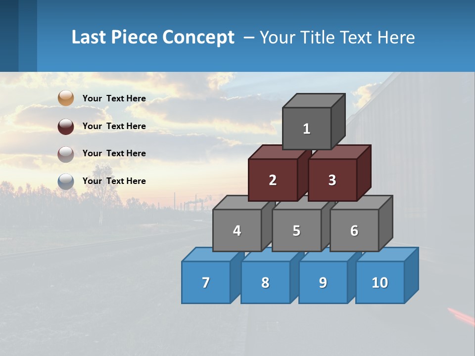 A Truck Driving Down The Road With A Sunset In The Background PowerPoint Template