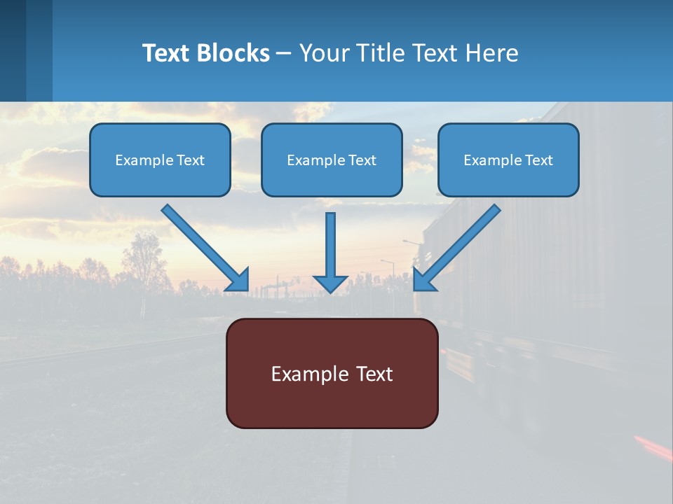 A Truck Driving Down The Road With A Sunset In The Background PowerPoint Template