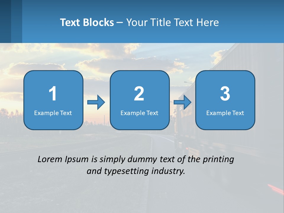 A Truck Driving Down The Road With A Sunset In The Background PowerPoint Template