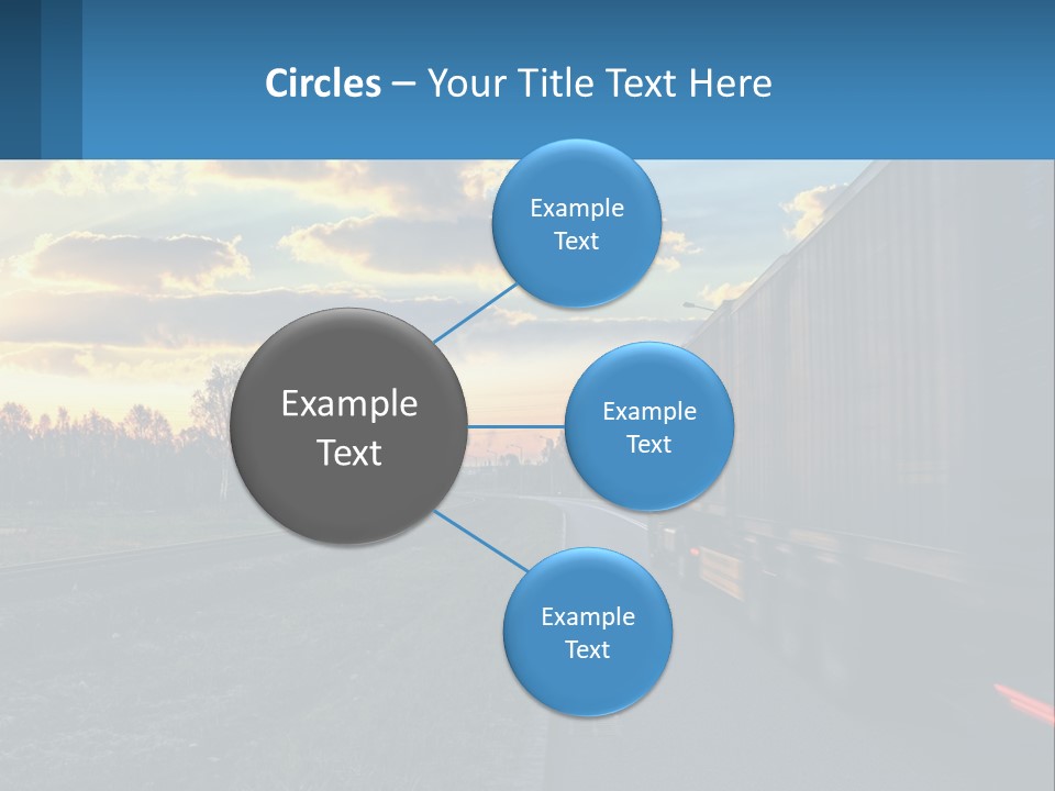 A Truck Driving Down The Road With A Sunset In The Background PowerPoint Template