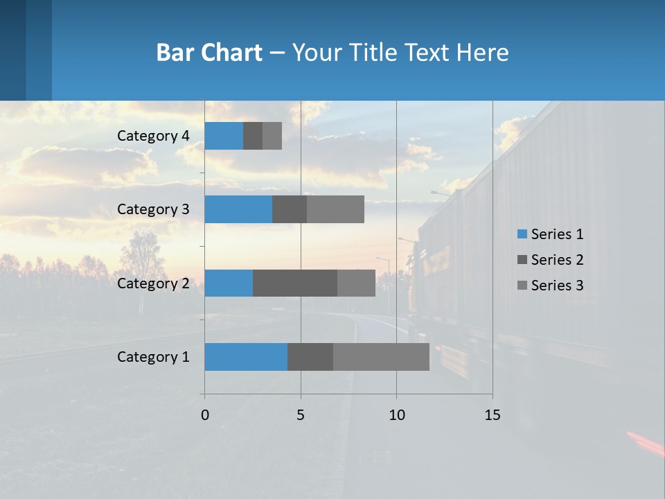 A Truck Driving Down The Road With A Sunset In The Background PowerPoint Template