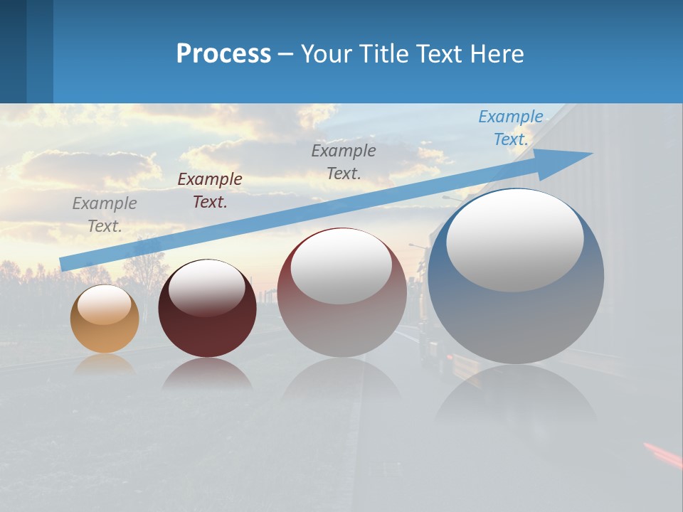 A Truck Driving Down The Road With A Sunset In The Background PowerPoint Template