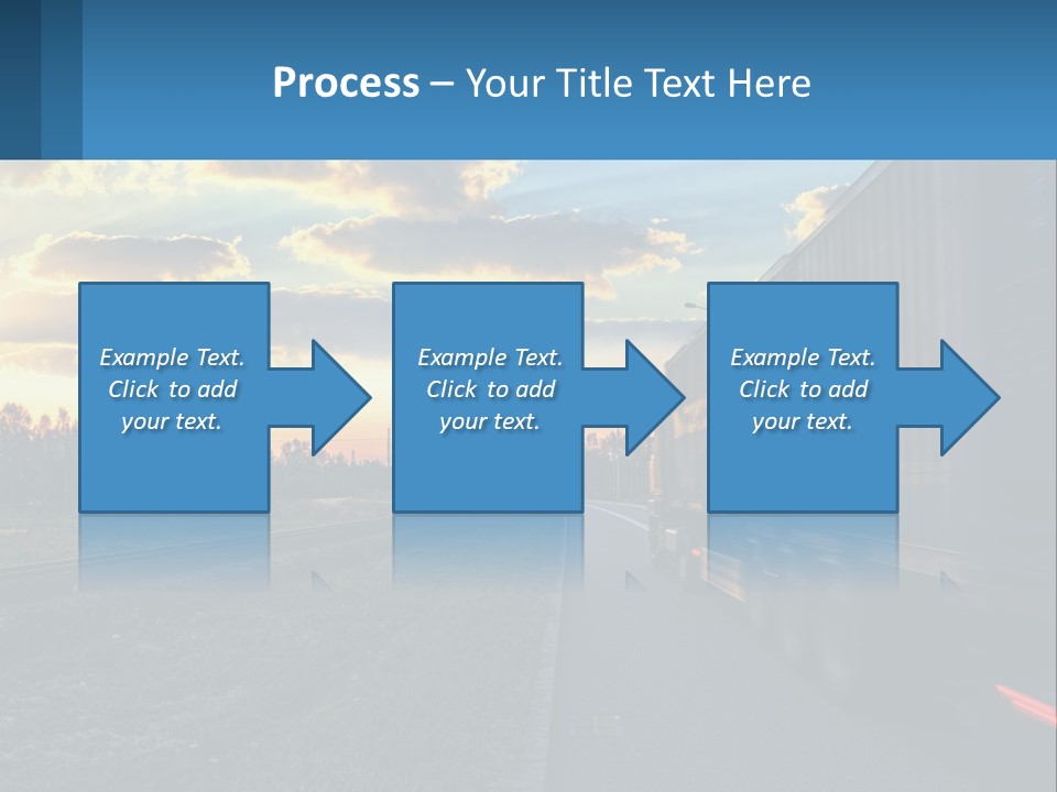 A Truck Driving Down The Road With A Sunset In The Background PowerPoint Template
