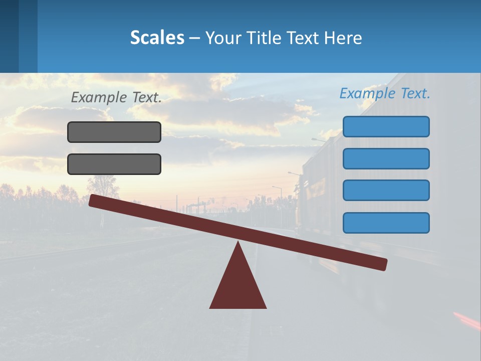 A Truck Driving Down The Road With A Sunset In The Background PowerPoint Template