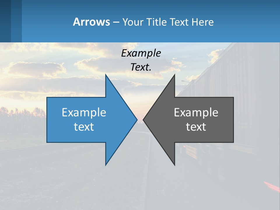 A Truck Driving Down The Road With A Sunset In The Background PowerPoint Template