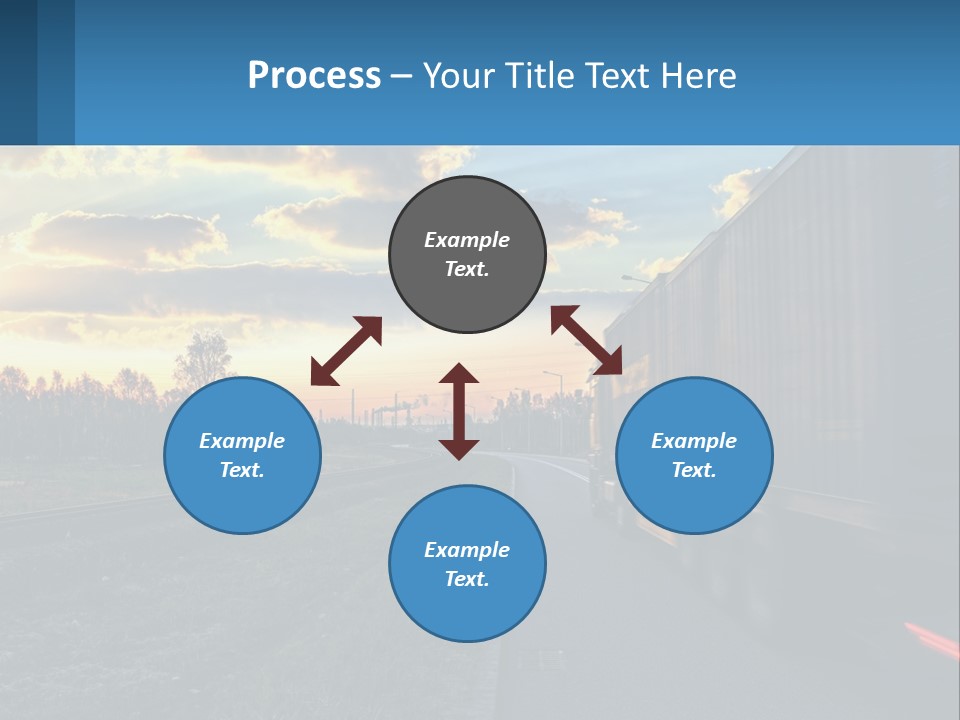A Truck Driving Down The Road With A Sunset In The Background PowerPoint Template