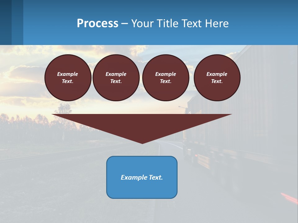 A Truck Driving Down The Road With A Sunset In The Background PowerPoint Template