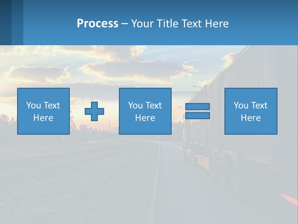 A Truck Driving Down The Road With A Sunset In The Background PowerPoint Template