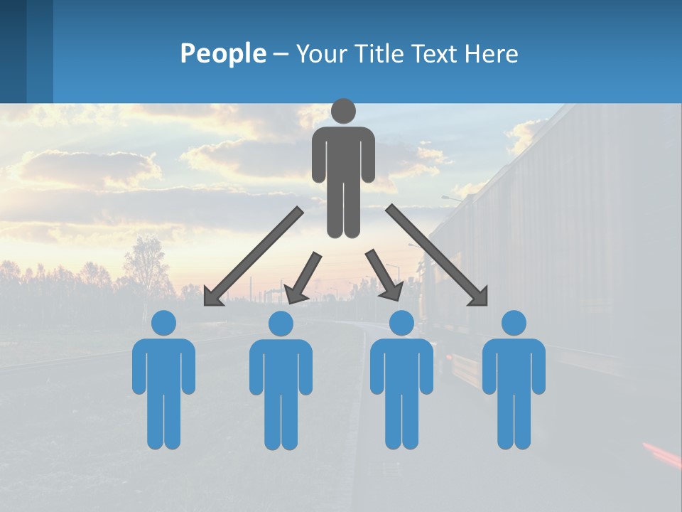 A Truck Driving Down The Road With A Sunset In The Background PowerPoint Template