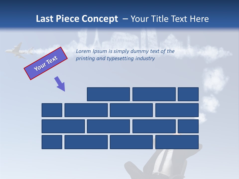 A Man Sitting In A Chair With A Plane In The Sky PowerPoint Template