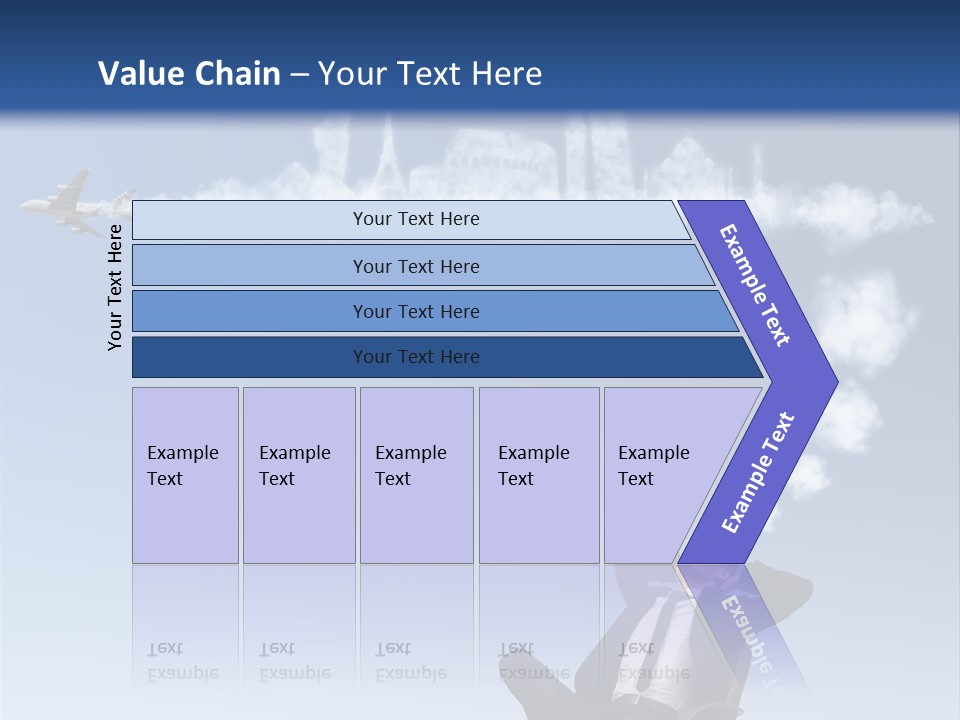 A Man Sitting In A Chair With A Plane In The Sky PowerPoint Template