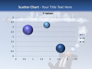 A Man Sitting In A Chair With A Plane In The Sky PowerPoint Template