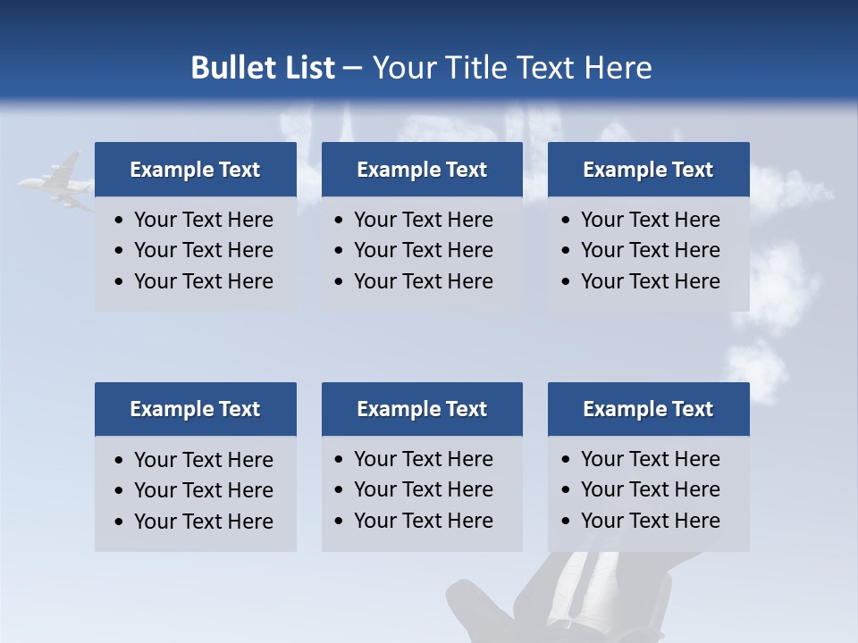 A Man Sitting In A Chair With A Plane In The Sky PowerPoint Template