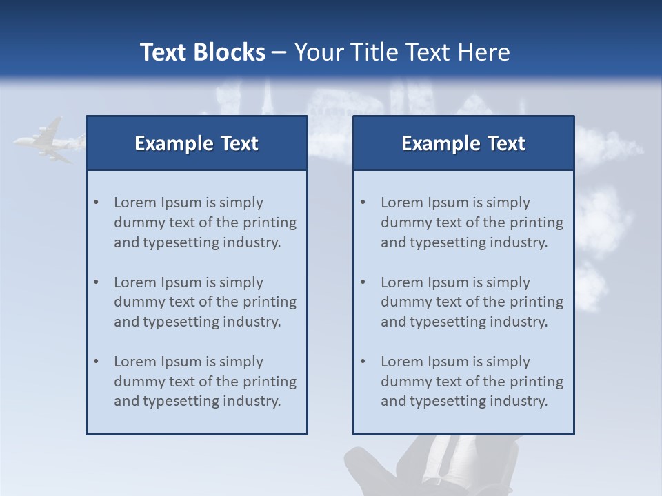 A Man Sitting In A Chair With A Plane In The Sky PowerPoint Template