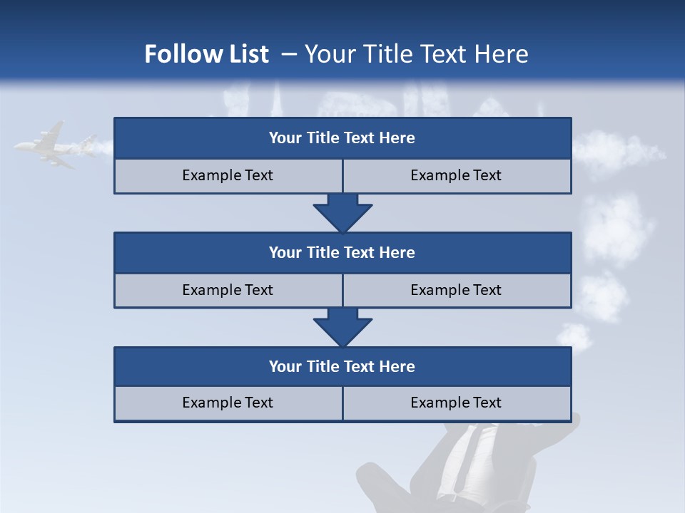 A Man Sitting In A Chair With A Plane In The Sky PowerPoint Template