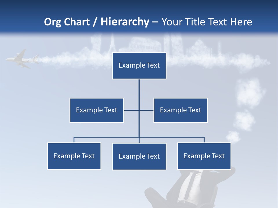 A Man Sitting In A Chair With A Plane In The Sky PowerPoint Template