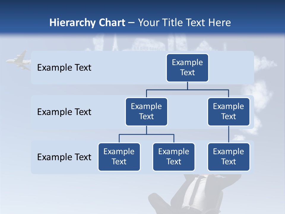 A Man Sitting In A Chair With A Plane In The Sky PowerPoint Template