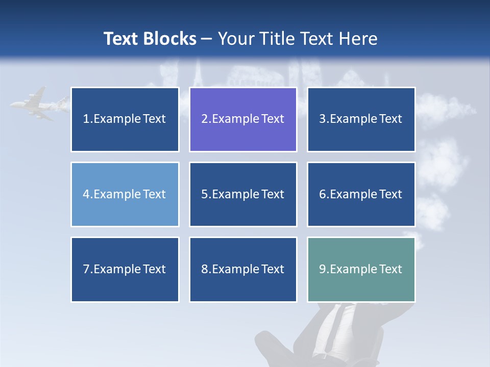 A Man Sitting In A Chair With A Plane In The Sky PowerPoint Template