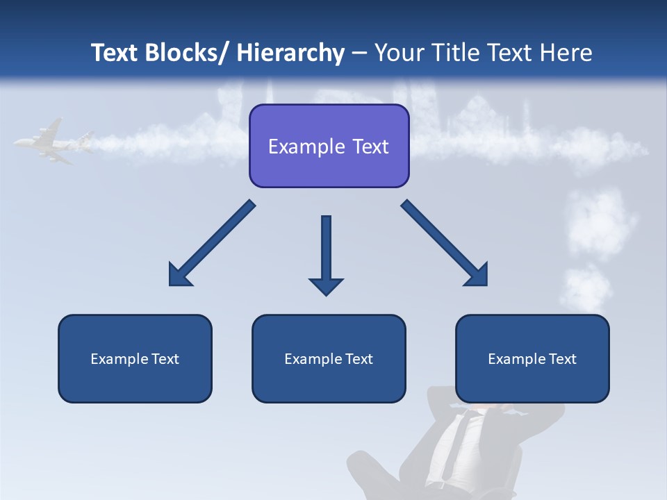 A Man Sitting In A Chair With A Plane In The Sky PowerPoint Template