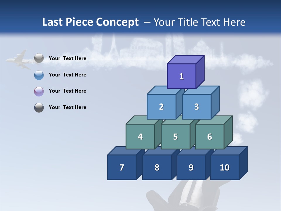 A Man Sitting In A Chair With A Plane In The Sky PowerPoint Template