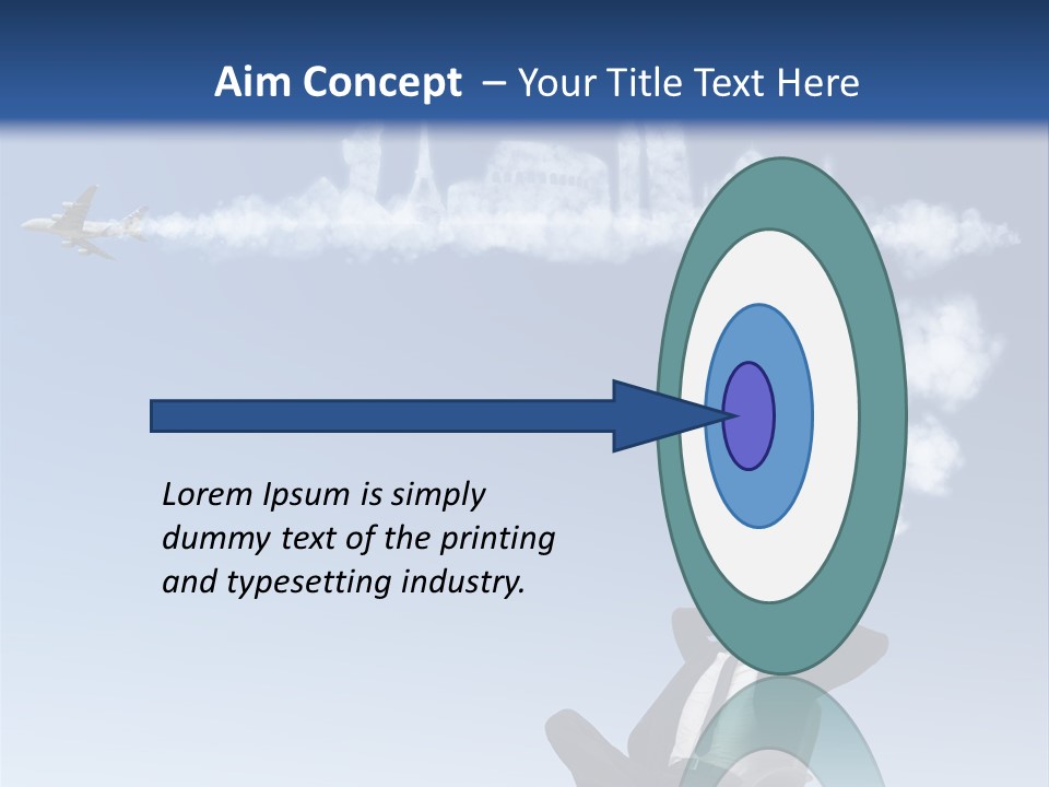 A Man Sitting In A Chair With A Plane In The Sky PowerPoint Template