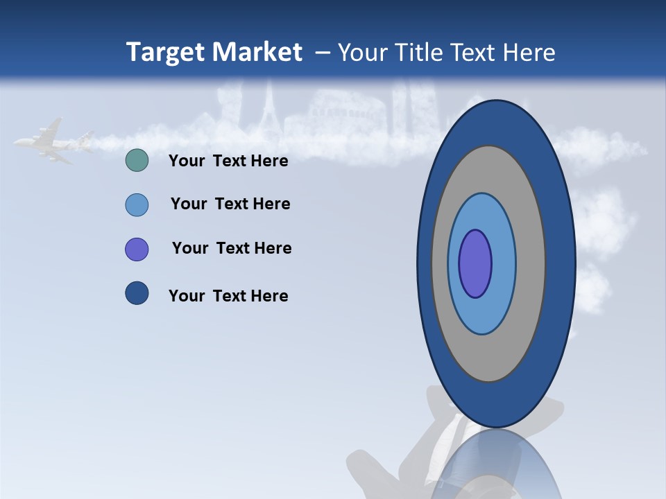 A Man Sitting In A Chair With A Plane In The Sky PowerPoint Template