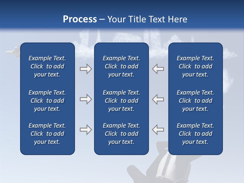 A Man Sitting In A Chair With A Plane In The Sky PowerPoint Template