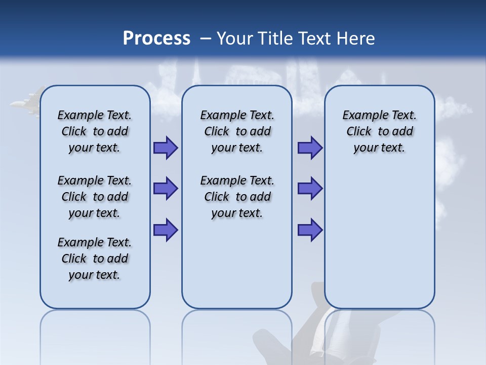 A Man Sitting In A Chair With A Plane In The Sky PowerPoint Template