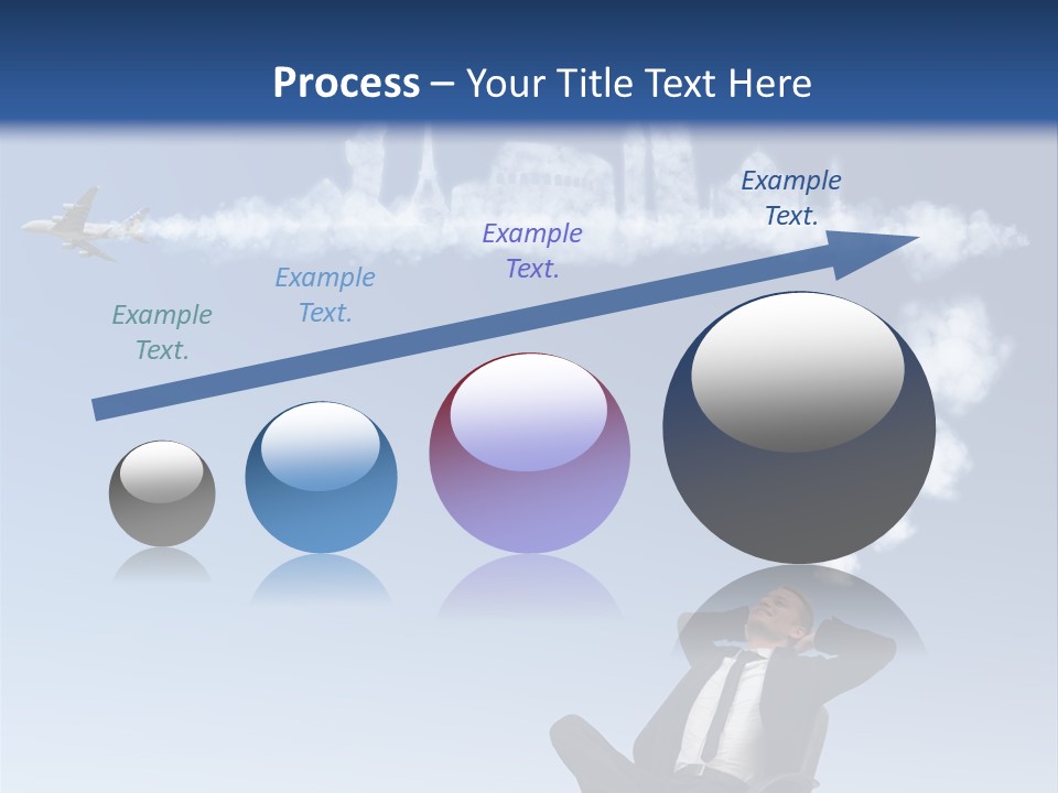 A Man Sitting In A Chair With A Plane In The Sky PowerPoint Template