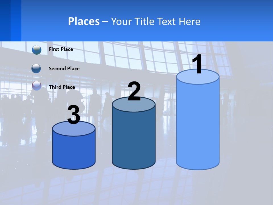 A Group Of People Walking Through An Airport PowerPoint Template