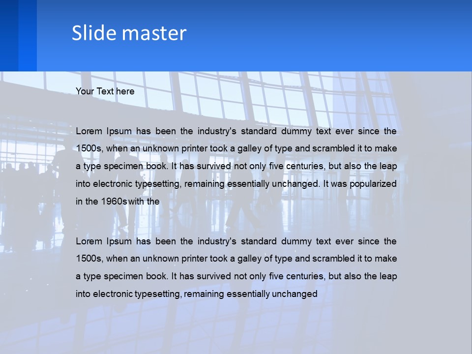 A Group Of People Walking Through An Airport PowerPoint Template