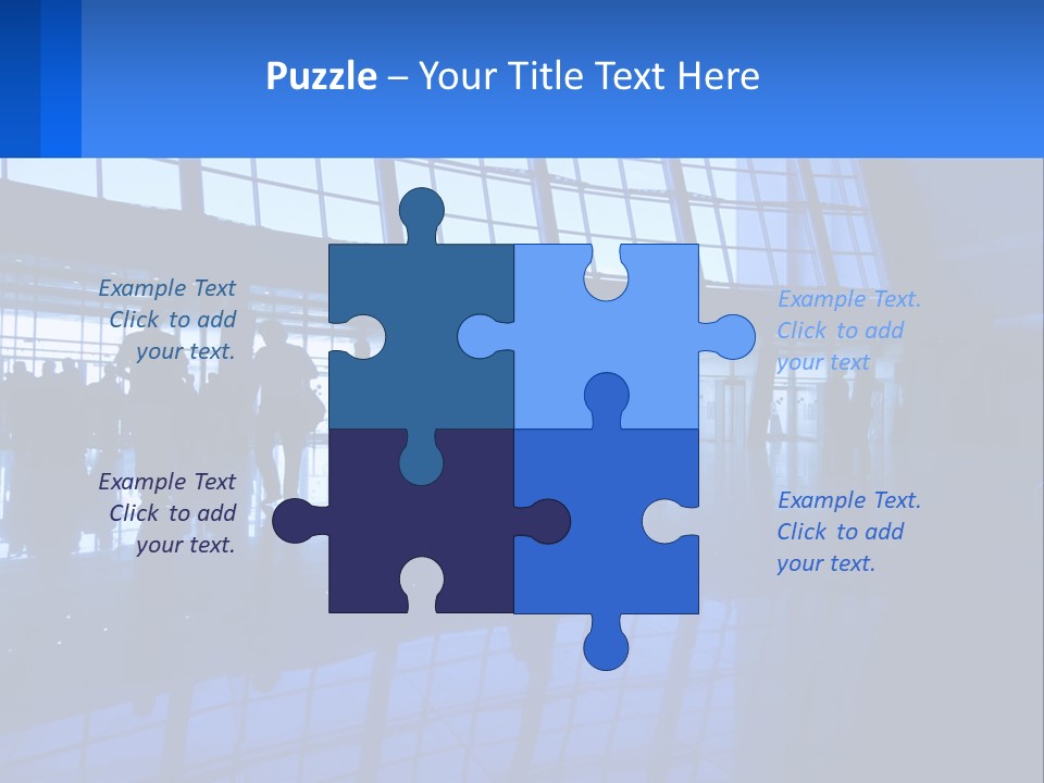 A Group Of People Walking Through An Airport PowerPoint Template