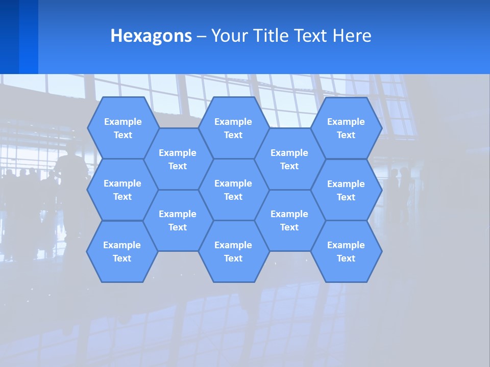 A Group Of People Walking Through An Airport PowerPoint Template