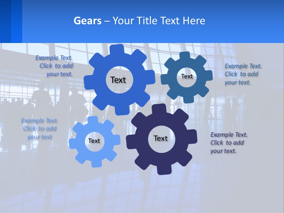 A Group Of People Walking Through An Airport PowerPoint Template