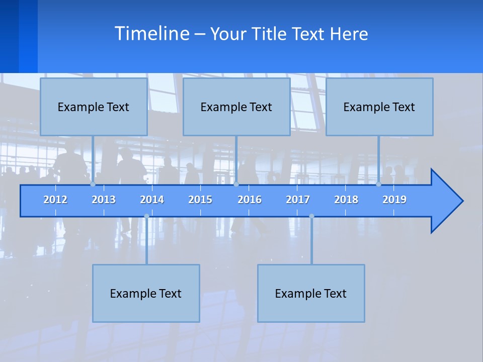 A Group Of People Walking Through An Airport PowerPoint Template