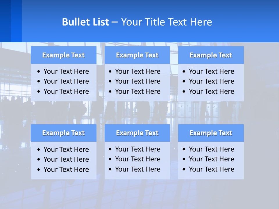 A Group Of People Walking Through An Airport PowerPoint Template