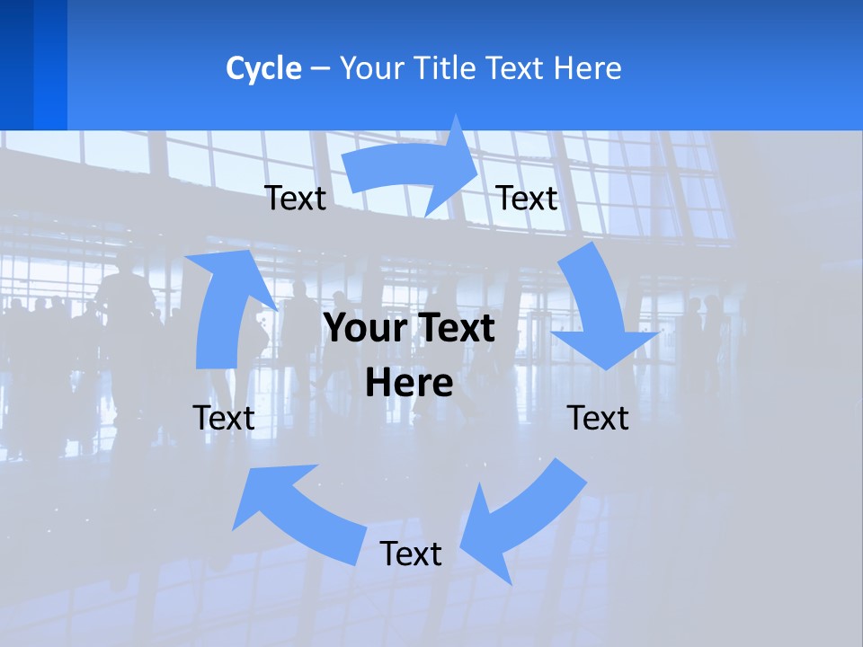 A Group Of People Walking Through An Airport PowerPoint Template