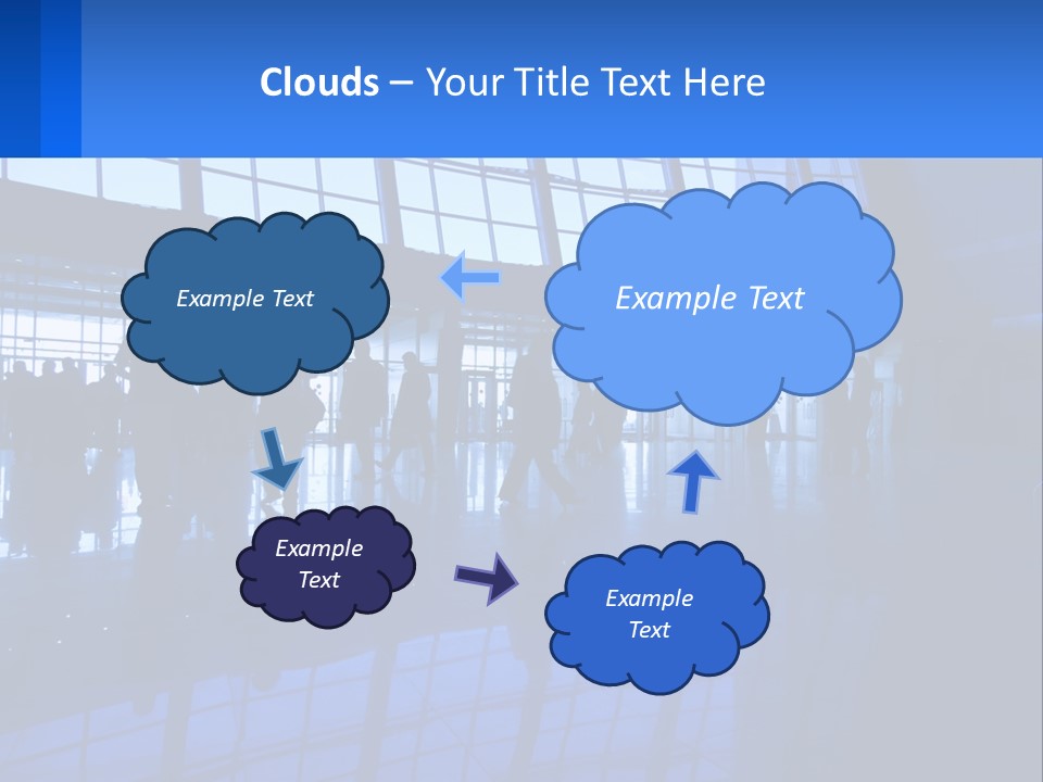 A Group Of People Walking Through An Airport PowerPoint Template