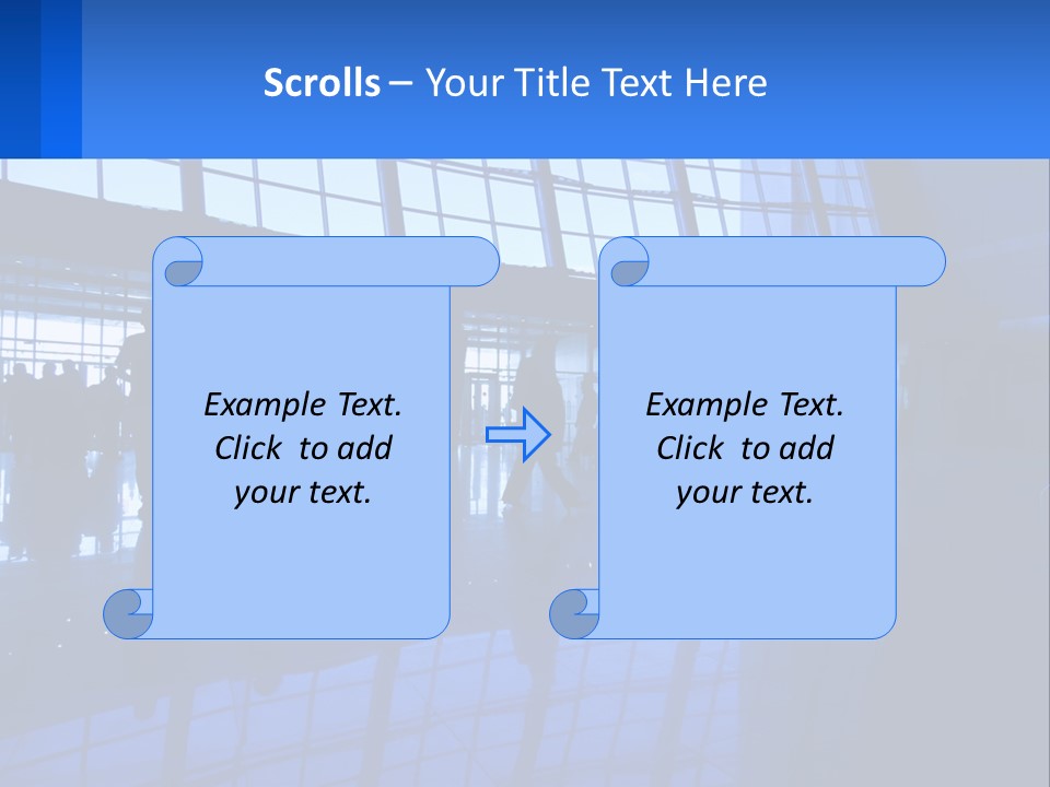 A Group Of People Walking Through An Airport PowerPoint Template