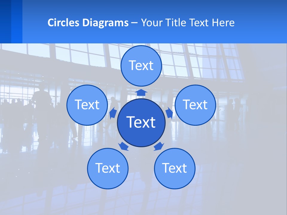 A Group Of People Walking Through An Airport PowerPoint Template