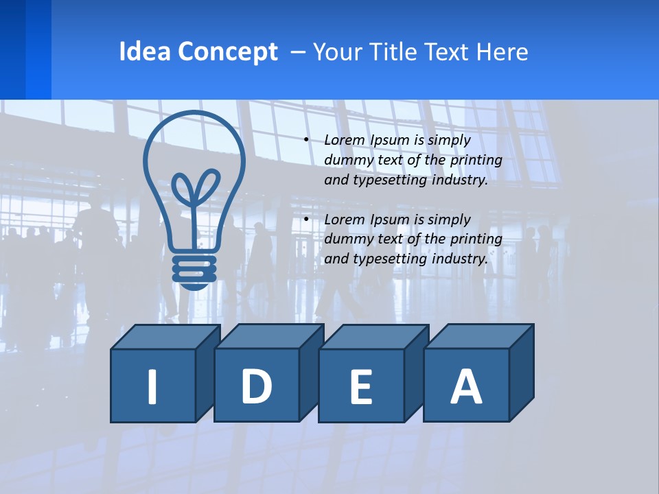 A Group Of People Walking Through An Airport PowerPoint Template