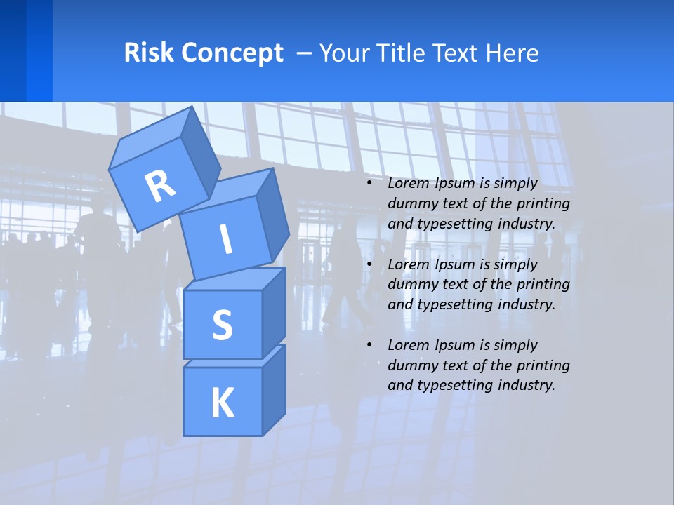 A Group Of People Walking Through An Airport PowerPoint Template