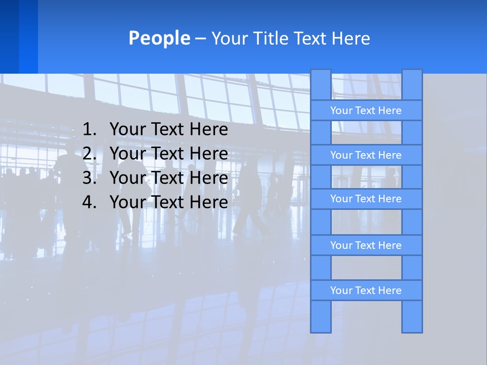 A Group Of People Walking Through An Airport PowerPoint Template