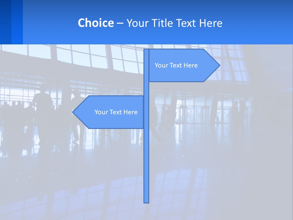 A Group Of People Walking Through An Airport PowerPoint Template