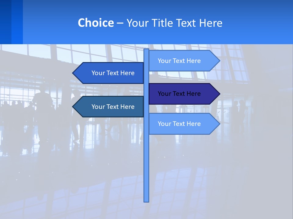 A Group Of People Walking Through An Airport PowerPoint Template